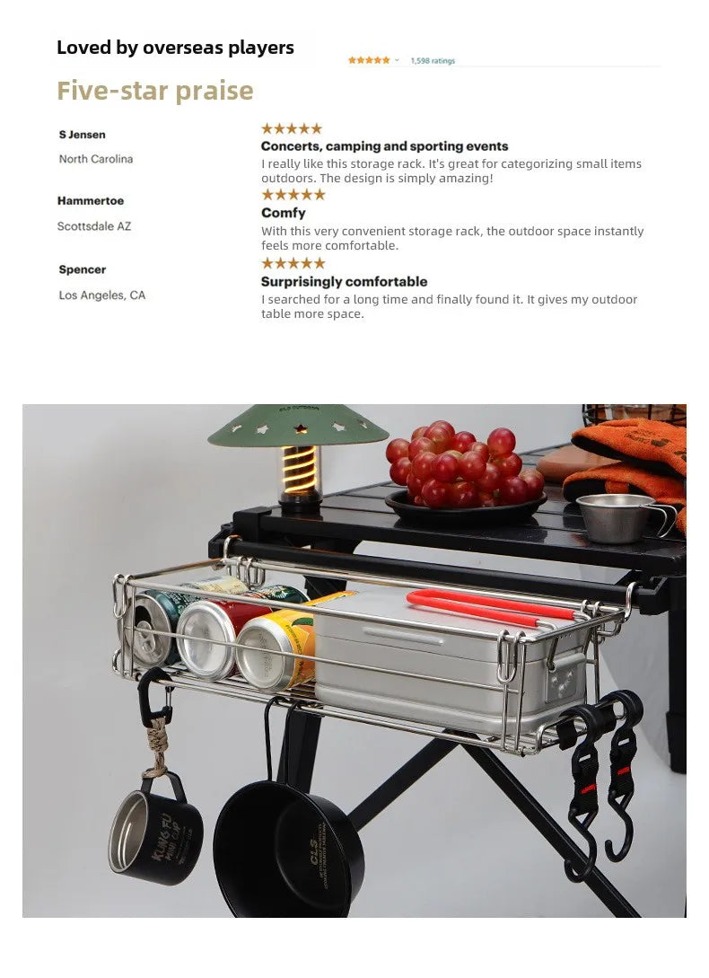 Outdoor Folding Table Extension Rack